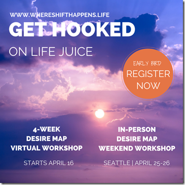 WHERE SHIFT HAPPENS - April Desire Map workshops - Life juice